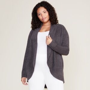 Barefoot Dreams CozyChic Lite Circle Cardigan Carbon Gray Size Medium